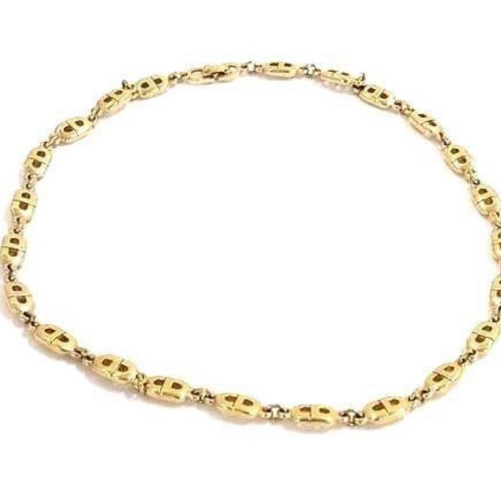 Dior Gold plated over Gold Vintage  CD Link Necklace